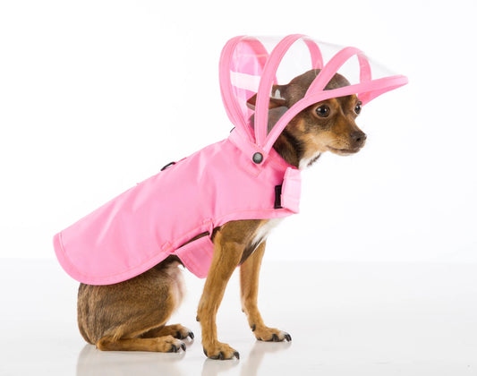 Dog Raincoat - Pink - Rainbow Line
